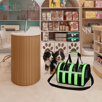 Sac de Transport Chien - MeshPetCarrier™ - Vert - Chien Trotteur
