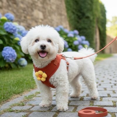 Harnais pour petit Chien | Confort - floral - Chien Trotteur
