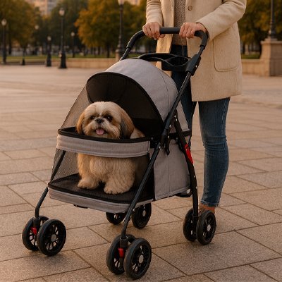 Poussette pour Chien | Confort Pratique - Chien Trotteur