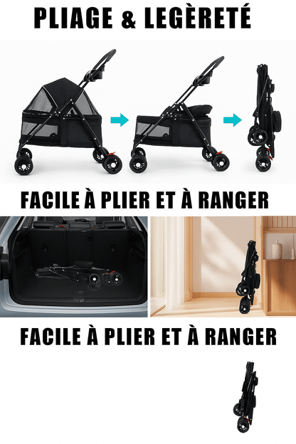 Poussette pour Chien | Confort Pratique - Chien Trotteur
