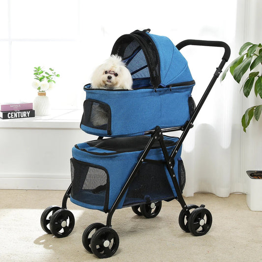 Poussette pour Chien - PetStroller™ - Bleu - Chien Trotteur