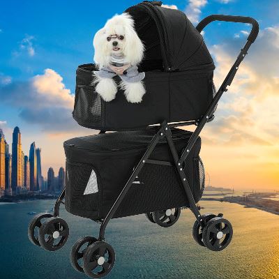 Poussette pour Chien - PetStroller™ - Noir - Chien Trotteur