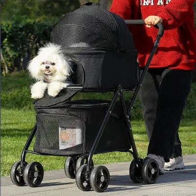 Poussette pour Chien - PetStroller™ - Noir - Chien Trotteur