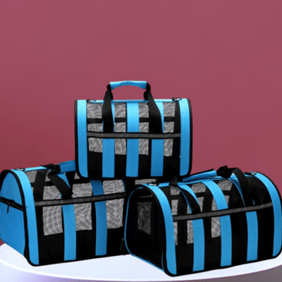 Sac de Transport Chien - MeshPetCarrier™ - Bleu - Chien Trotteur