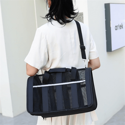 Sac de Transport Chien - MeshPetCarrier™ - Noir - Chien Trotteur